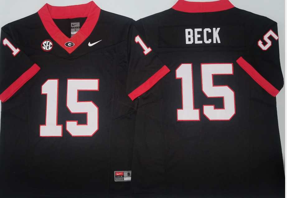 Men's Georgia Bulldogs Carson Beck #15 Black Jersey